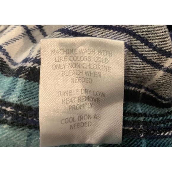 Five Brother Blue Teal Plaid Western Heavy Flannel Pearl Snap Shirt 2XL Tall - Picture 9 of 11